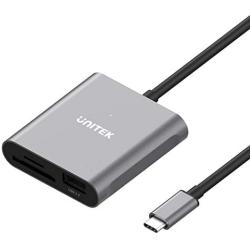 SD Card Reader USB C, Unitek 3 in 1 Type C to USB Camera SD/Micro SD Memory Card Reader Adapter 2TB Capacity for MacBook Pro/Air, iPad Pro, XPS, Samsung Galaxy S10/S9/S8 and More USB-C Devices (15cm)