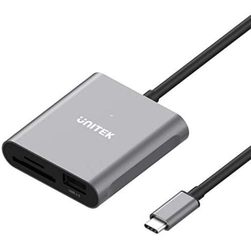 SD Card Reader USB C, Unitek 3 in 1 Type C to USB Camera SD/Micro SD Memory Card Reader Adapter 2TB Capacity for MacBook Pro/Air, iPad Pro, XPS, Samsung Galaxy S10/S9/S8 and More USB-C Devices (15cm)
