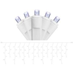 Aladdins Lamp 100 Twinkling LED Icicle Christmas Lights Window Curtain Roofline Porch Decoration Lights Connectable UL Listed (Cold White)