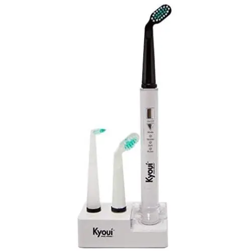 Kyoui Sonic 3000 Electric Toothbrush System | EMF Free Technology | 3 Patented Angled Brush Heads | Powerful 31,000 VPM Motor | Auto-Timer | 3 Modes | Rechargeable
