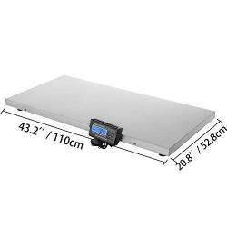 Happybuy 440Lbs Digital Livestock Scale, Large Pet Vet Scale 43x21 Inch Stainless Steel Platform, Electronic Postal Shipping Scale, Heavy Duty Large Dog Cat Hog Sheep Goat Pig Sheep Scale