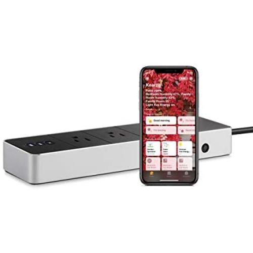 Eve Energy Strip - Apple HomeKit Smart Home Triple Outlet & Power Meter with Built-in Schedules & Switches