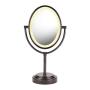 Conair Reflections Double-Sided Lighted Vanity Makeup Mirror, 1x/7x magnification, Oiled Bronze
