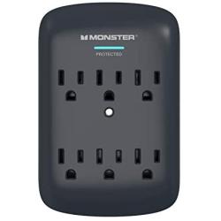 Monster Wall Tap Surge Protector - Power Surge Protector with Wall Mount - Heavy Duty Protection with up to 6 AC - Ideal for Computers, Home Theatre, Home Appliance and Office Equipment