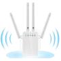 WiFi Extender Signal Booster Long Range Coverage, Wireless Internet Amplifier -WiFi Booster Ethernet Extender 4 External Advanced Antennas,Router Extender for Internet, Coverage Up to 1200 sq.ft