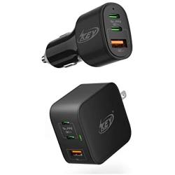 USB C Car Charger 60W & USB C Charger 65W for MacBook Pro, iPad Pro, iPhone 12, Nintendo Switch, Pixel, etc