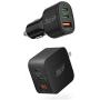 USB C Car Charger 60W & USB C Charger 65W for MacBook Pro, iPad Pro, iPhone 12, Nintendo Switch, Pixel, etc