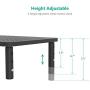 WALI Monitor Stand Riser for Computer, Laptop, Printer, Notebook and All Flat Screen Display with Vented Metal Platform and 3 Height Adjustable Underneath Storage (STT003), Black, 1 Pack