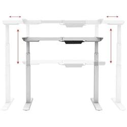 Monoprice Height Adjustable Sit-Stand Riser Table Desk Frame - White with Electric Dual Motor, Compatible with Desktops from 43 Inches Up to 87 Inches Wide - Workstream Collection