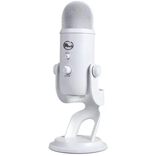 Blue Yeti USB Mic for Recording & Streaming on PC and Mac, 3 Condenser Capsules, 4 Pickup Patterns, Headphone Output and Volume Control, Mic Gain Control, Adjustable Stand, Plug & Play - Whiteout