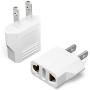 Unidapt EU Europe to US USA Travel Plug Adapter Power Converter AC (Pack of 2)
