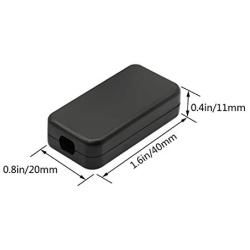 LeMotech 5Pcs ABS Plastic Electrical Project Case Power Junction Box, Project Box Black 1.6 x 0.78 x 0.43 inch (40 x 20 x 11 mm)