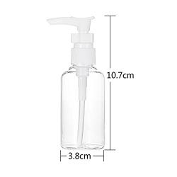 6 Pack Transparent Travel Bottles Pump Bottle Lotion Dispenser Bottle Set with Small Funnel for Flight, Airport, Holiday (White, 50 ml)