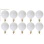 (Pack of 10) G16.5 Decorative (E12) Candelabra Base Globe Shape 120V G16 1/2 Light Bulbs (White, 15 Watt)