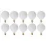 (Pack of 10) G16.5 Decorative (E12) Candelabra Base Globe Shape 120V G16 1/2 Light Bulbs (White, 15 Watt)