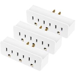 ABBOTECH 3 Grounded Outlet Adapter，Outlet Extender Wall Tap，3Pack