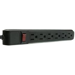 6 Outlet Surge Protector 15A 120V with Flat Rotating Plug 4ft Power cord 3 Prong 6 Outlet Power Strip with 4 Feet Power Cable and 360 Degree Rotating Plug, Black CNE470837
