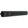6 Outlet Surge Protector 15A 120V with Flat Rotating Plug 6ft Power cord 3 Prong 6 Outlet Power Strip with 6 Feet Power Cable and 360 Degree Rotating Plug, Black CNE470783