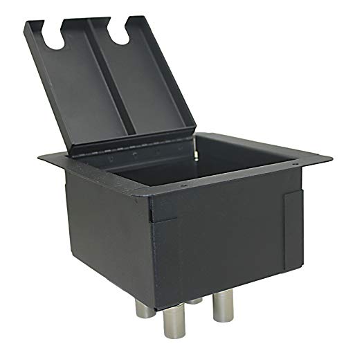 MCSPROAUDIO Recessed Floor Stage Box with 4 XLR Female to Male Passthrough Jacks