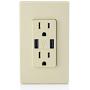 Leviton T5632-I USB Charger/Tamper-Resistant Duplex Receptacle, 15-Amp, Ivory, 1-Pack