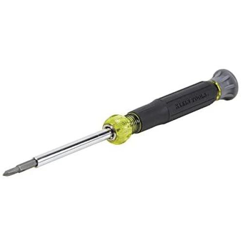 Klein Tools 32581 Precision Screwdriver Set, 4-in-1 Electronics Screwdriver with Industrial Strength Phillips and Slotted Bits