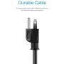 KMC 6-Outlet Surge Protector Power Strip 2-Pack, 900 Joule, 4-Foot Cord, Overload Protection, Black