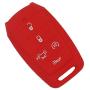 WEIBISS 2 Pack 5 Buttons Protective Rubber Smart Key Fob Shell Remote Cover Case Protector Wallet Keyless Jacket for Dodge 2021 2020 2019 Ram 1500 Pickup 68291690AB/AC/AD, Black Red