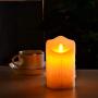 Flameless Candles with 10 Key Remote Timer Flickering Tear Wave Shaped Tealight 3x5'' Real Wax Simulate Dripping led Candles Battery Operated Safe for Halloween Christmas Indoor Outdoor Decor
