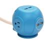 Accell Power Cutie - Compact Surge Protector with 3 Tamper Resistant 540J Surge Protected AC outlets and 4 USB-A Charging Ports, 6ft Cord, Blue