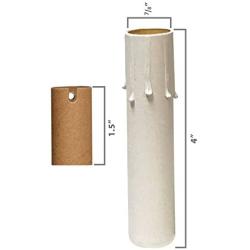 Royal Designs 4 Inch Candle Drip Sleeves Chandelier Socket Covers with Paper Insulation, White, Set of 6