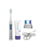 Go Smile Premium 2-in-1 Teeth Whitening System: Electric Tooth Brush+Teeth Whitening Gel for Healthier & Brighter Teeth | Instant Results, Safe On Dental Work, Crowns, Veneers, Bonding+More (Silver)