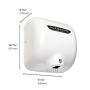 Excel Dryer XLERATOR XL-BW 1.1N High Speed Commercial Hand Dryer, White Thermoset Cover, Automatic Sensor, Surface Mounted, Noise Reduction Nozzle, LEED Credits 110/120 Volts( 2 Pack)