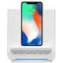 Azpen Dockall D108 - Qi Wireless Fast Charging Docking Station with Upgraded Bluetooth Speaker System White Color, Glossy White