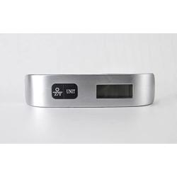 BiCoreTech Backlight LCD Display Luggage Scale 110lb/50kg Electronic Balance Digital Postal Luggage Hanging Scale with Rubber Paint Handle,Temperature Sensor, Silver/Black, BCT-HS106