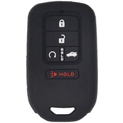 LemSa 2Pcs 5 Buttons Silicone Key Fob Cover Case Protector Holder for Honda Civic Accord Pilot CR-V Pilot EX EX-L 2019 2018 2017 2016 2015 A2C81642600,5 Buttons Smart Key Black