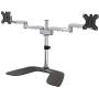 StarTech.com Dual Monitor Stand - Ergonomic Desktop Monitor Stand for up to 32'' VESA Displays - Free-Standing Articulating Universal Computer Monitor Mount - Adjustable Height - Silver (ARMDUALSS)