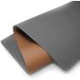 Leather Desk Pad 24'' x 17'', Vine Creations Office Desk Mat Waterproof Brown/Dark Gray, Smooth PU Leather Mouse Pad and Writing Surface, Top of Desks Protector, Dual-Sided Blotter Decor
