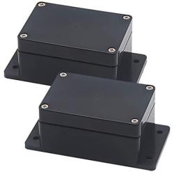 Zulkit Junction Box ABS Plastic Dustproof Waterproof IP65 Universal Electrical Boxes Project Enclosure with Fixed Ear Black 3.94 x 2.68 x 1.97 inch (100 x 68 x 50 mm)(Pack of 2)