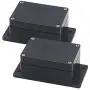 Zulkit Junction Box ABS Plastic Dustproof Waterproof IP65 Universal Electrical Boxes Project Enclosure with Fixed Ear Black 3.94 x 2.68 x 1.97 inch (100 x 68 x 50 mm)(Pack of 2)