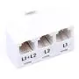 Telephone Splitter 2 Line Adapter - 3-Way Splitter (Line 1, Line 2, and Twin Line) - Dual Line Separator - 4 Conductor Connector (2 Phone Lines) - White, 2 Pack
