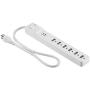 Amazon Basics 6-Outlet Surge Protector Power Strip with 2 USB Ports - 1000 Joule, White