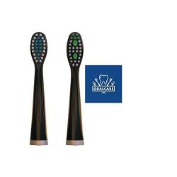 Replacement Heads for ELECTRIC Toothbrush by DR JIM ELLIS for SUPERIOR Dental Care (Black (2 pack))