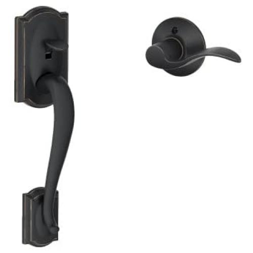 Schlage Lock Company Camelot Front Entry Handle Accent Left-Handed Interior Lever (Aged Bronze) FE285 CAM 716 ACC LH,12.8 x 3 x 2.8 - LOCK FE285 CAM 716 ACC LH