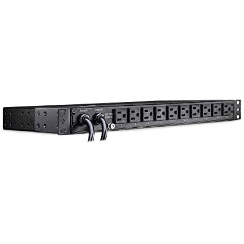 CyberPower PDU15M10AT Metered ATS PDU, 100-120V/15A, 10 Outlets, 1U Rackmount,Black