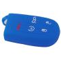 LemSa 2pcs Silicone 5 Button Smart Key Fob Cover Remote Keyless Entry Bag Compatible with Jeep Grand Cherokee Dodge Challenger Charger Dart Durango Journey Chrysler 300, Black Blue