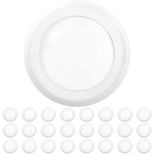 Sunco Lighting 24 Pack 5 Inch / 6 Inch Flush Mount Disk LED Downlight, 15W=100W, 5000K Daylight, 1050LM, Dimmable, Hardwire 4/6'' Junction Box, Recessed Retrofit Ceiling Fixture