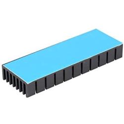 Awxlumv 2Pcs Small Heatsink 2.8 x 1 x 0.4 Inch / 70 x 25 x 10 mm with Pre Thermal Conductive Tape Aluminum Cooler for PCB Device LM2596 2577 2587 and Cooling LED IC Chips CPU GPU VGA