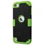 Case for iPod 5 6 7- CheerShare iPod Touch 7 6 5 Case, The Best Silicone Shockproof High Impact Layered Case + Protective Cover Case for iPod Touch 5th 6th 7th Generation(Black + Green)