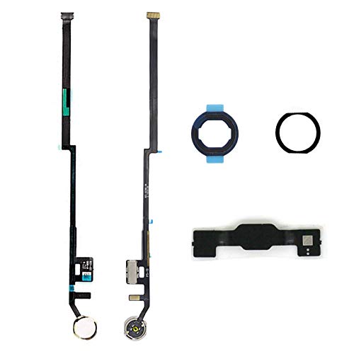 Home Button Replacement for iPad 7 7th Gen 10.2'' 2019 (A2197 A2198 A2200),iPad 8 8th Gen 10.2'' 2020 (A2270 A2428 A2429 A2430) Incl Flex Cable Connector (White Rose Gold Ring)