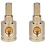 1/0 Gauge to 4 Gauge Wire Reducer 2pcs Car Audio Amp Input Reducer Adapter Brass with Gold Plated